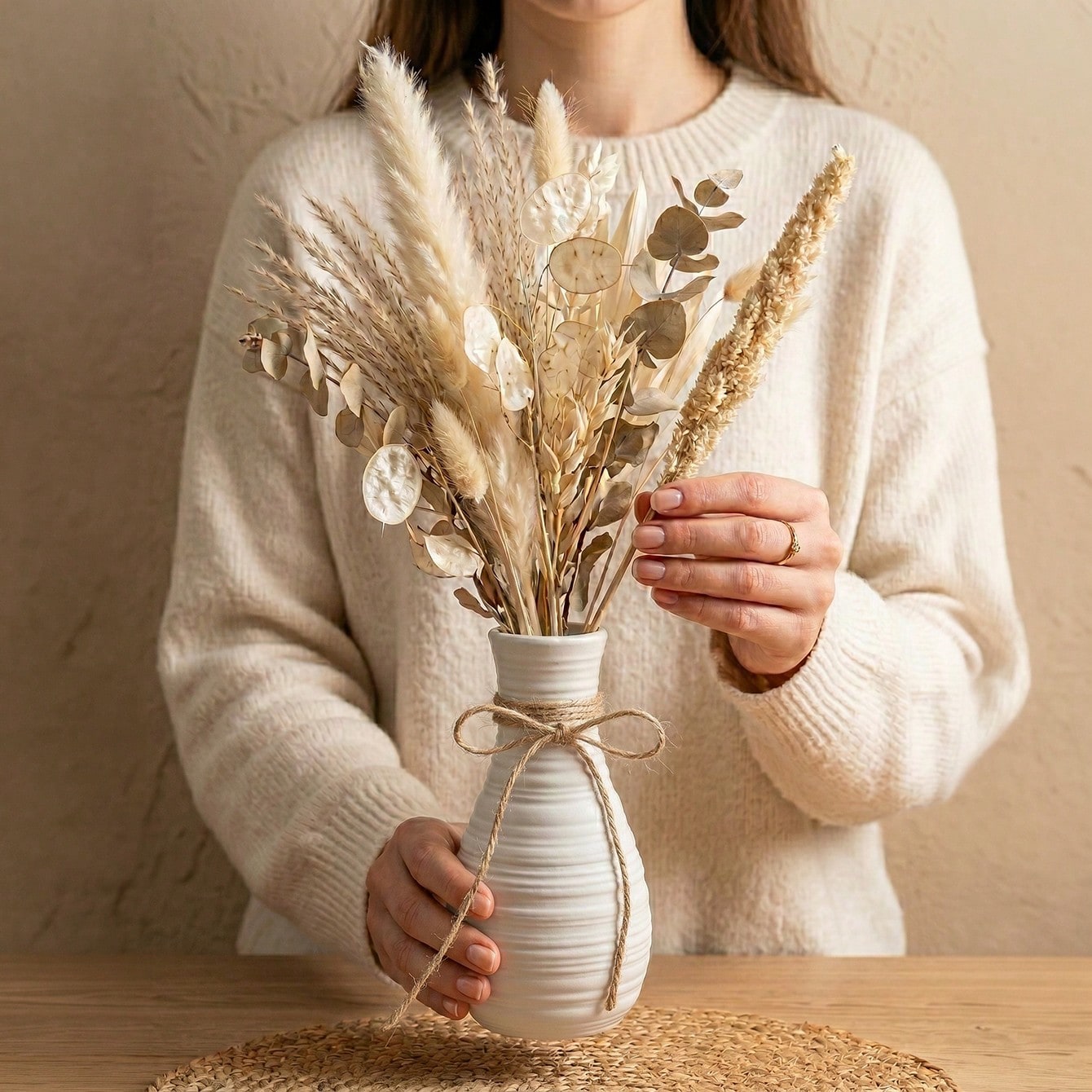 1 adet Boho Yatay Oluklu Beli  - Pampas Grass Decor incelemesi ve fiyatı