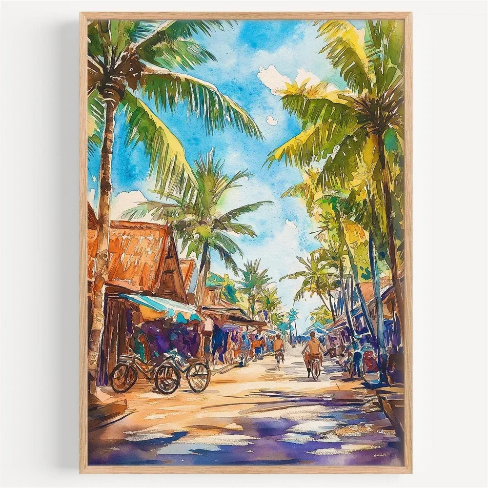 Lombok Suluboya Tuval Resim, Ş - Home Decor Indonesia incelemesi ve fiyatı