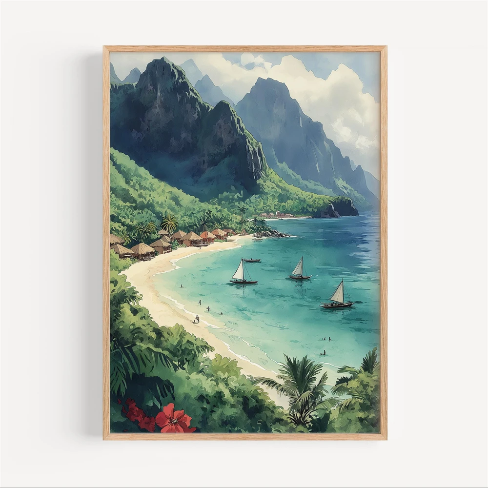 Lombok Suluboya Tuval Resim, Ş - Home Decor Indonesia incelemesi ve fiyatı