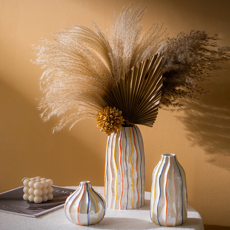 CAPIRON Renkli Şerit Seramik V - Pampas Grass Decor incelemesi ve fiyatı